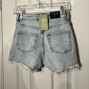 Divided Light Blue High-Rise Frayed Denim Shorts